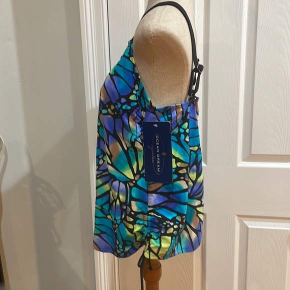 Ocean dreams signature butterfly tankini size 18W green purple turquoise nwts - Picture 7 of 13
